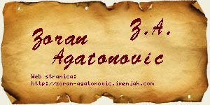 Zoran Agatonović vizit kartica